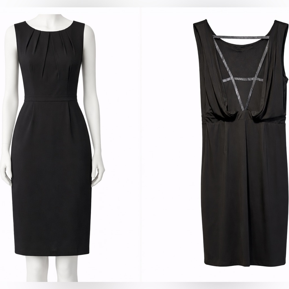 NWT Chic Black Midi Dress with Sequin Back Details